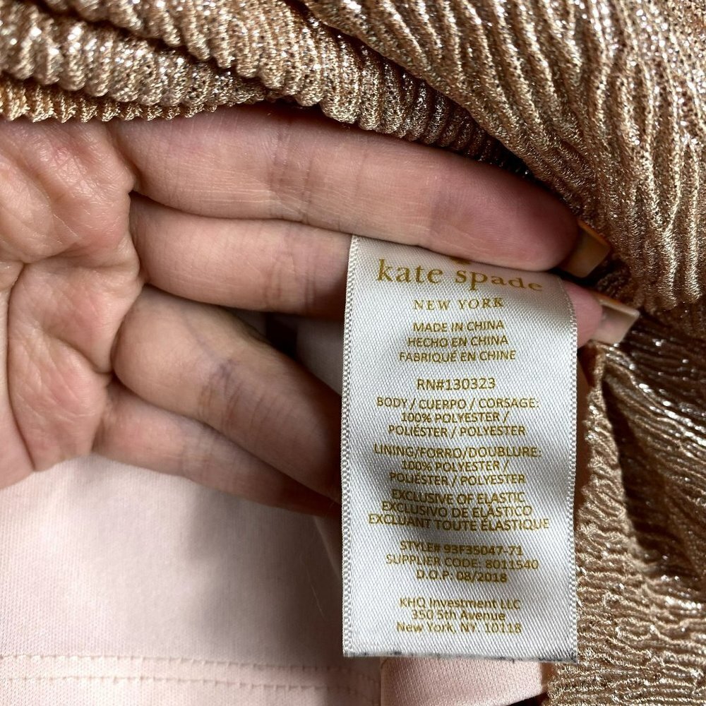 Kate Spade Gold Girls Metallic Crepe Skirt Gold Size‎ 10 - Picture 5 of 7